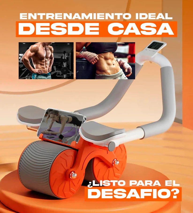 Rueda Abdominal Completa – Monitor Digital, Rebote Automático y Soporte Celular+🎁